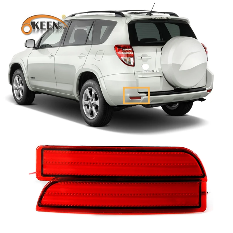 

2Pcs Led Rear Bumper Reflector Fog Lamp for Toyota Rav4 2006 2007 2008 2009 2010 2011 2012 LED Tail Light Parking Brake Stop