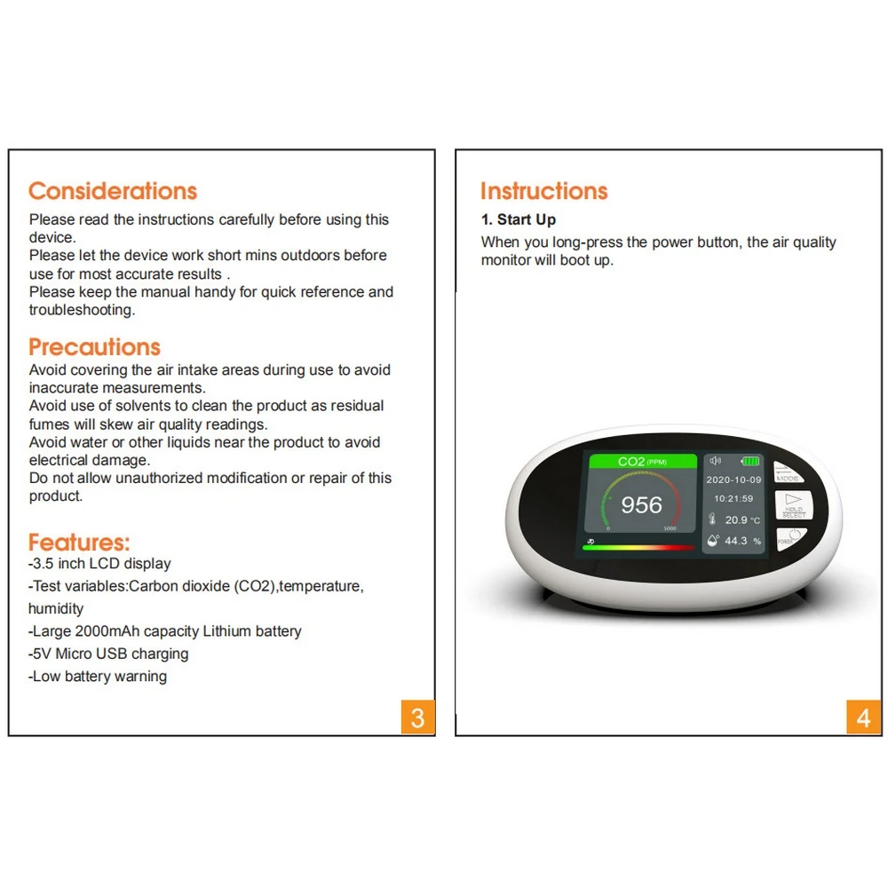 

DM125 CO2 Detector Temperature and Humidity Monitor Digital Air Quality Analyzer PM2.5 Tester Household Indoor Equipment