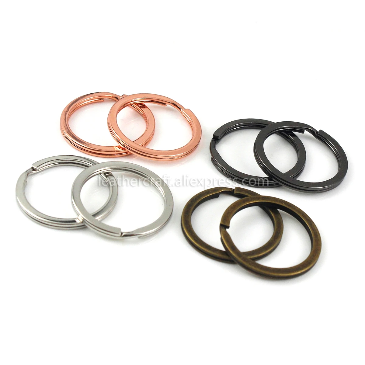 10 шт Металлические Кольца с двойным кольцом 30 мм брелок держатель ключей DIY Кожа