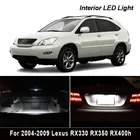 19X Canbus белый светодиодный светильник, интерьерная посылка, набор для 2004-2009 Lexus RX330 RX350 RX400h карта, купол, багажник, номерной знак, светильник