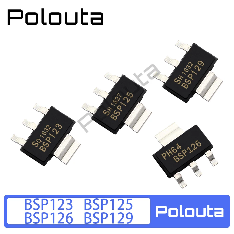

10 Pcs/Set Polouta BSP126 SOT223 MOSFET Field Effect Tube Transistors SMD Triodes Electric Acoustic Components Kits Arduino Nano