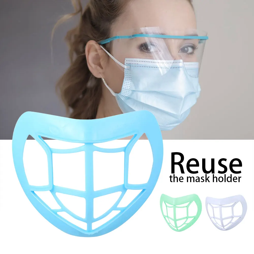 

3D Unisex Reusable Mouth Mask Support Breathing Assist Mask Inner Cushion Bracket Food Grade Silicone Mask Holder Breathable