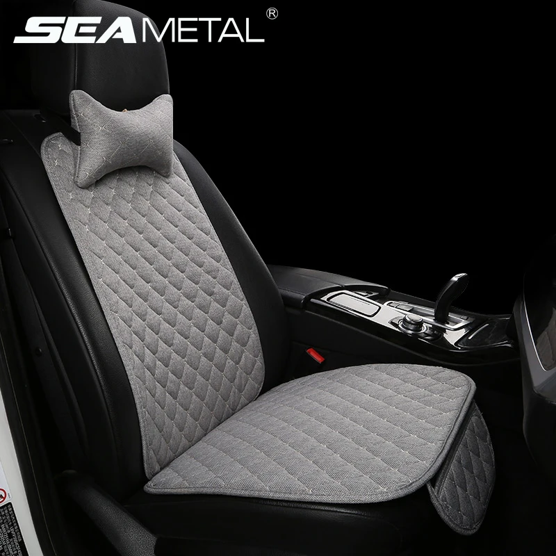 Чехлы Льняные для автомобильных сидений с подушками на шею универсальные