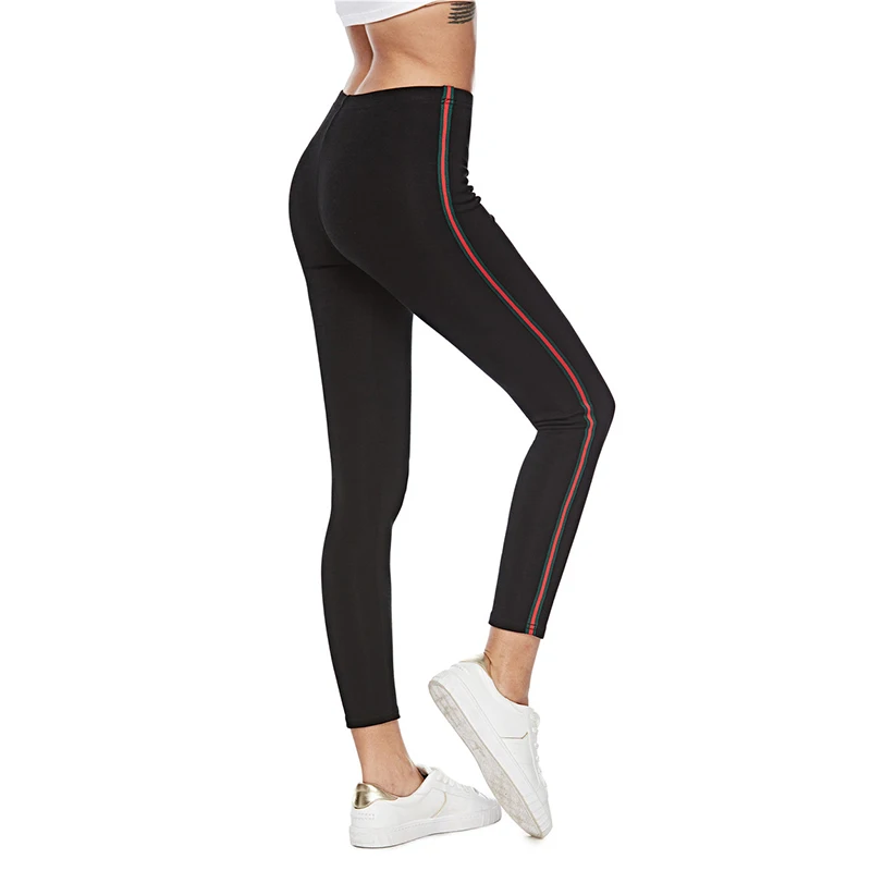 Женские спортивные Леггинсы с высокой талией черные готические обтягивающие