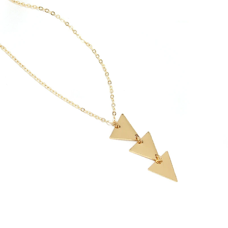Bohemian New Design Multilayer Alloy Geometric Goth Triangle Gold Silver Color Chocker Pendant Long Necklace For Women | Украшения и