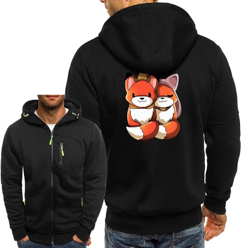 

Old Time Foxes Kawaii Funny Men Jackets Fashion Casual Zip Hooded Outerwear Sweatshirt Cool Jacket Comfortable Hip Hop Male Coat
