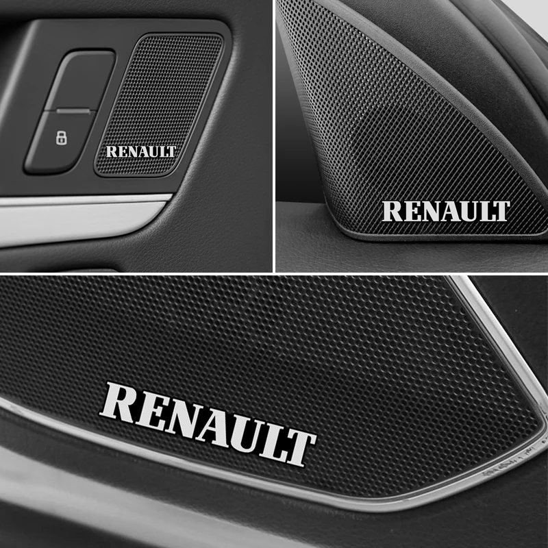 4 шт. 3D алюминиевый динамик стерео значок эмблема наклейка для Renault Laguna 2 Captur Fluence