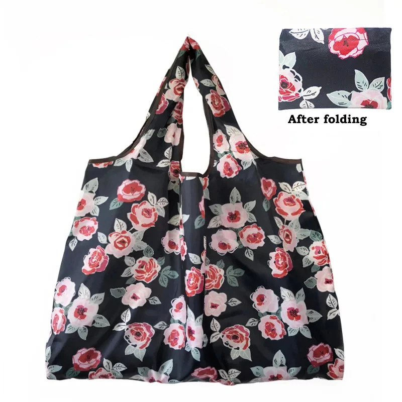 

Reusable Shopping Bag grocery Bag Foldable Lady Bag Travel Bag Shoulder Bag DurableBags For Women Shopper Nylon 2021
