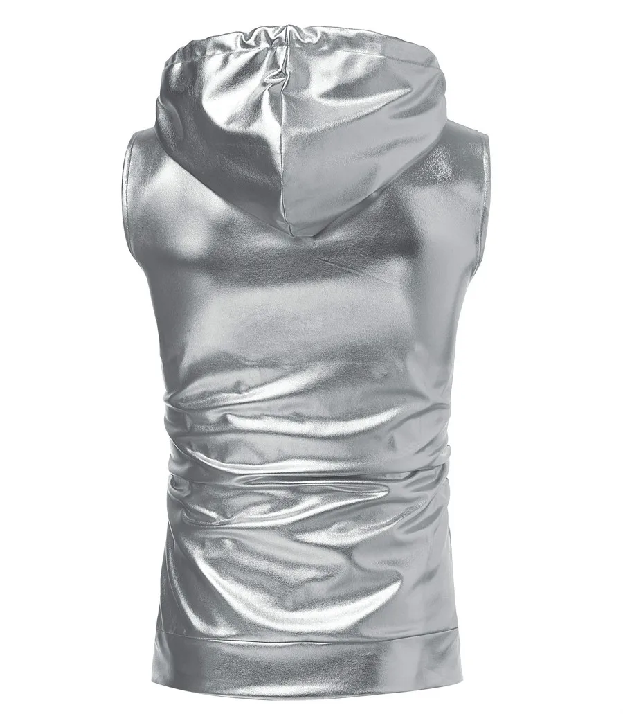 Мужская модная Яркая блестящая Светоотражающая жилетка свободная Золотая