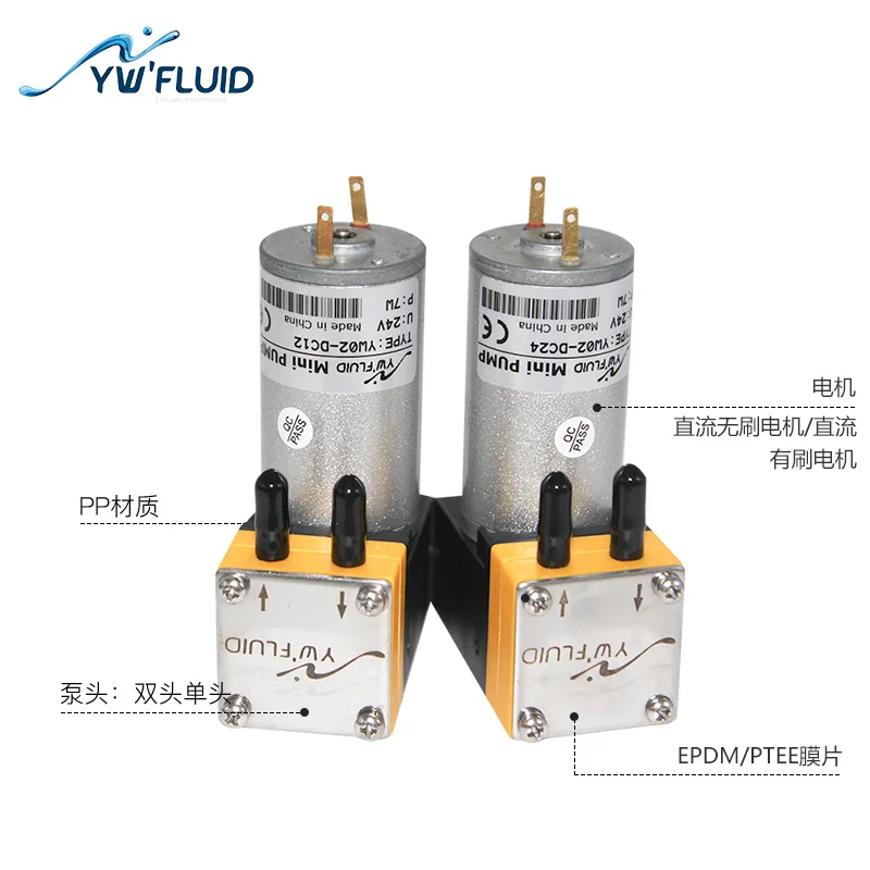 Насос диафрагменный с мотором 12 В/24 В для воды масла жидких чернил газа вакуумный
