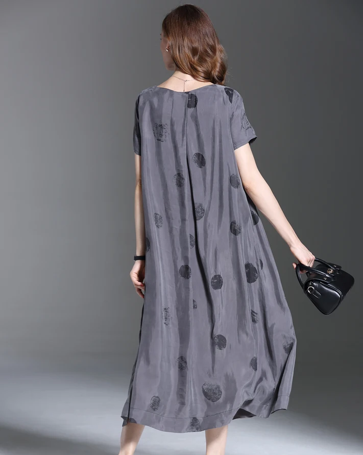 

Hot sale women Boho Polka Dot Long Casual Dress Streetwear european ladies fashion Maxi Dress Vestidos