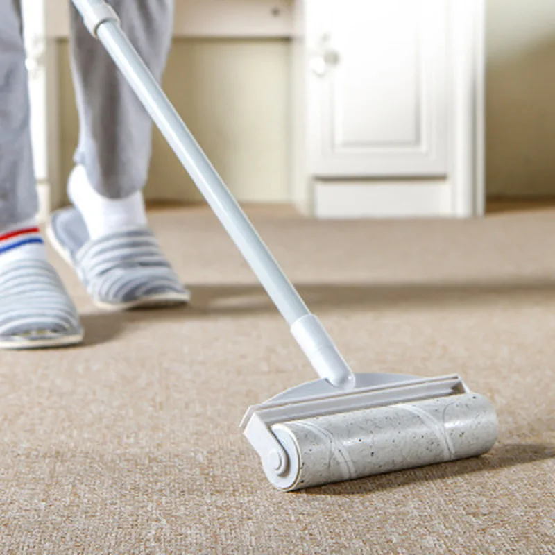 Портативный ложки с длинной ручкой выдвижной отрывная липкий Бумага пола ролика