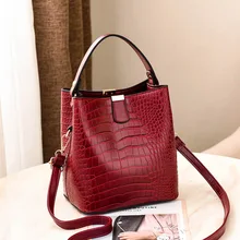 2021 Crocodile Pattern Women Handbags Alligator Cross Body Bags Simple Fashion Bucket Purses Fashion Bags
