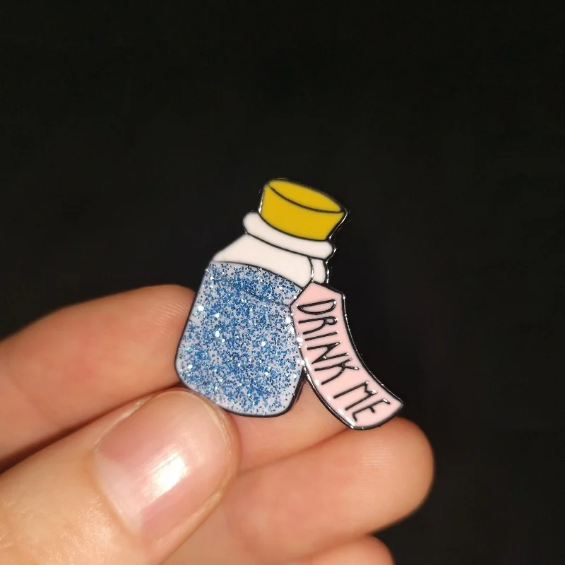 Сверкающая эмалированная булавка в виде бутылки волшебные блестящие броши