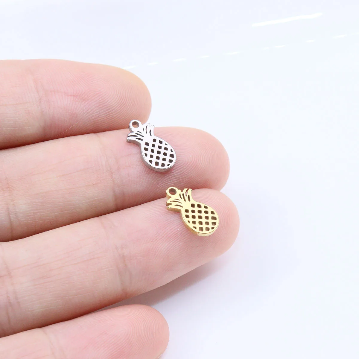 10 шт. 6*10 мм, оптовая продажа, из нержавеющей стали, мини-стая подвеска «сделай сам», ожерелье, серьги, браслеты, бесцветные, 2 цвета