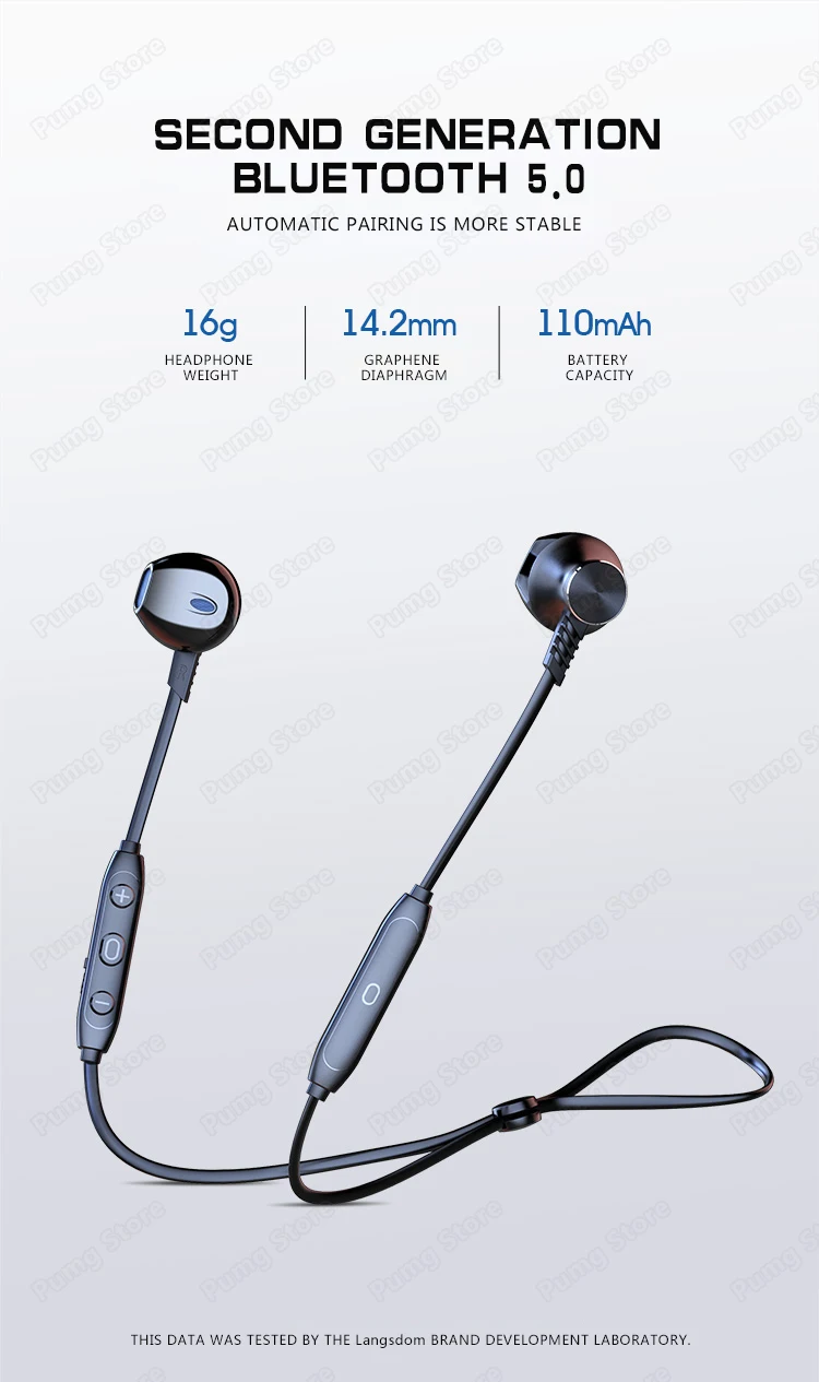 Langsdom спортивные bluetooth-наушники L5B, портативные, супер бас, стерео, игровая гарнитура, Hi-Fi, шейные наушники L5 с микрофоном для музыки