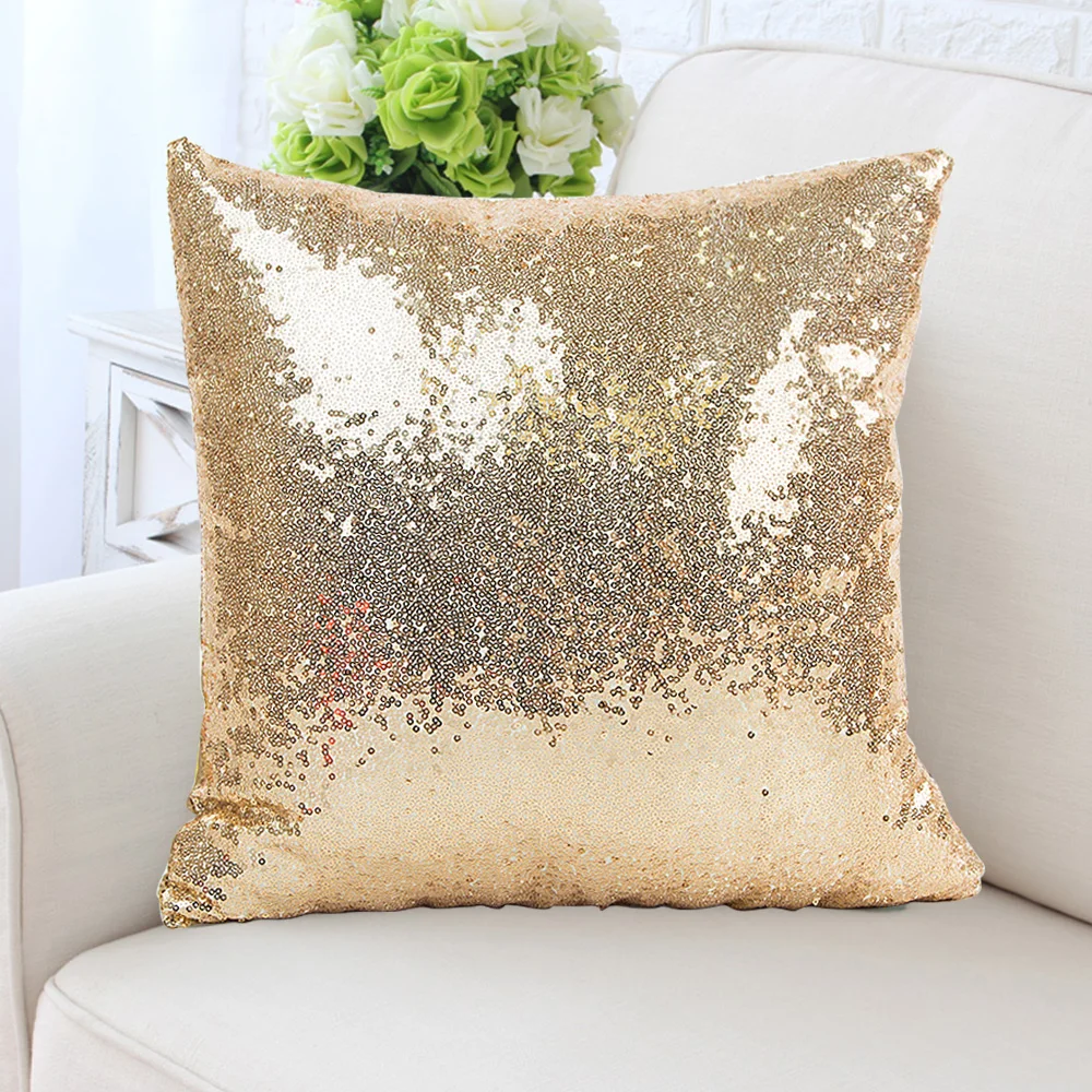 

Solid Glitter Sequins Plush Throw Pillow Case Lounge Cafe Decor Cushion-Cover 1x