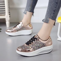 bling sneakers women size 42 fashion casual shoes new woman platform shoes women thick sneakers brand lace up ladis shoes shine