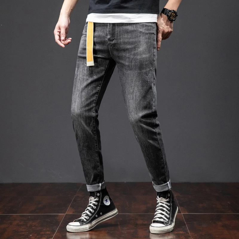 

2021 Men's pants Trousers baggy Jeans for men Casual Stretch Slim Denim Jean man