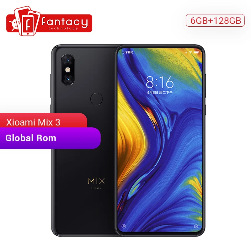 Xiaomi Mi Mix 3 6 ГБ 128 Snapdragon 845 39 дюймов AMOLED полный экран 19 5: 9 24 МП 2 задняя фронтальная