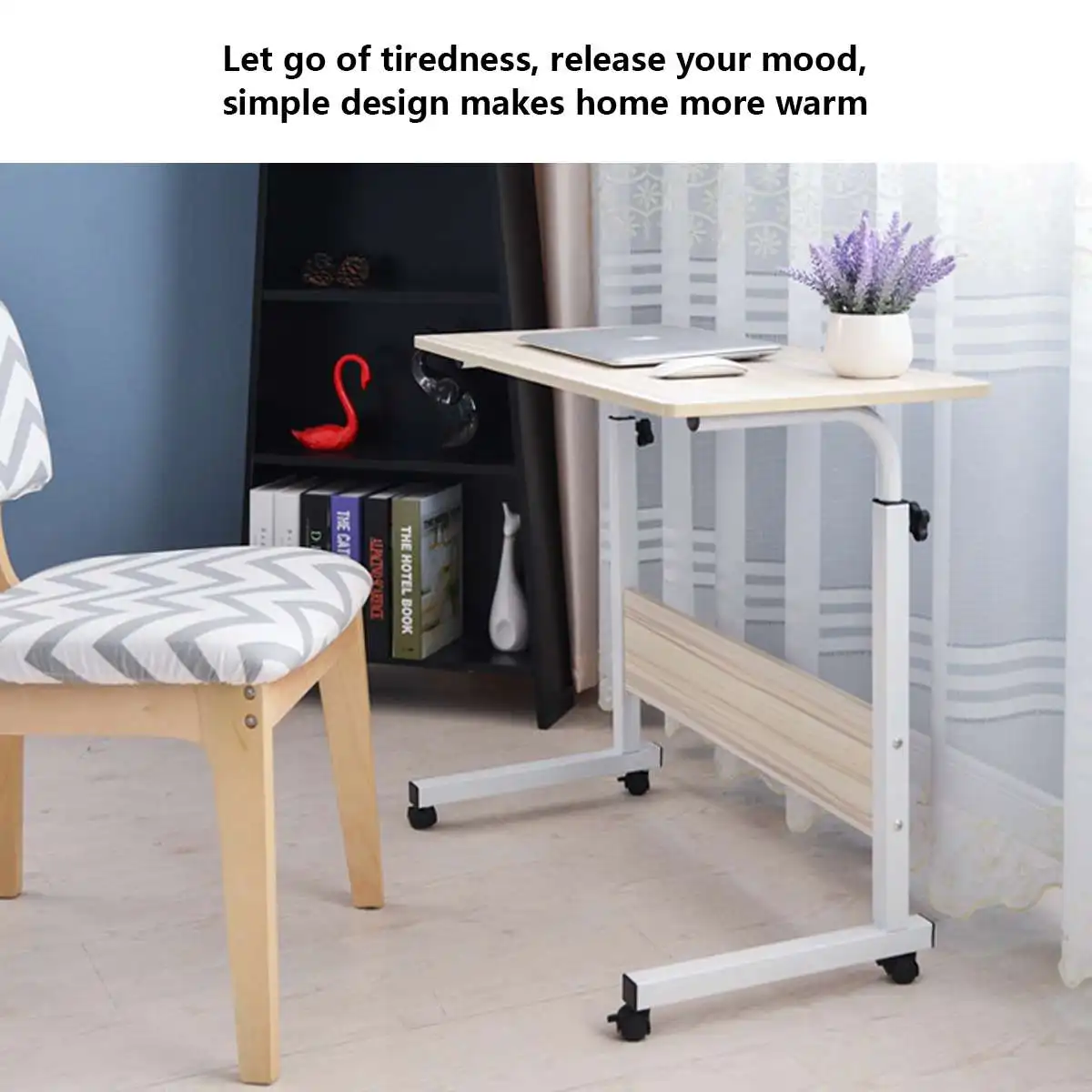 

Computer Table Adjustable Portable Laptop Desk Rotate Laptop Bed Table Can be Lifted Standing Desk 60*40CM
