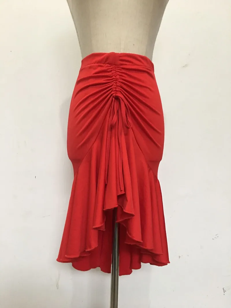 

Latin Sexy One Skirt Adult Skirt Latin Dance Dress Costume Women's Black Practice Skirt Top Lady Flower Fringed Triangle 2021