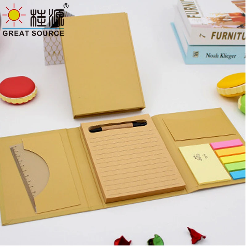 Compose Memo Pad Set Kraft Planner Color Stickers Pen Eraser Note Sticker Gift Set(10 Sets)