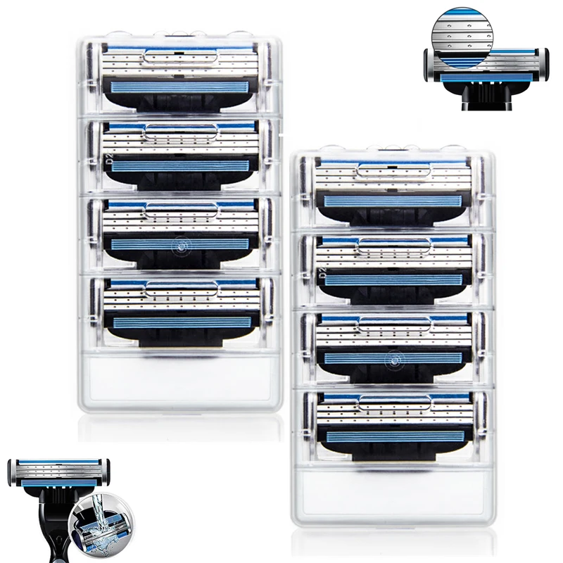 

8pcs Men's Safety Razor Blades Face care Shaving blades Manual shaving Cassette Replace the cutter head
