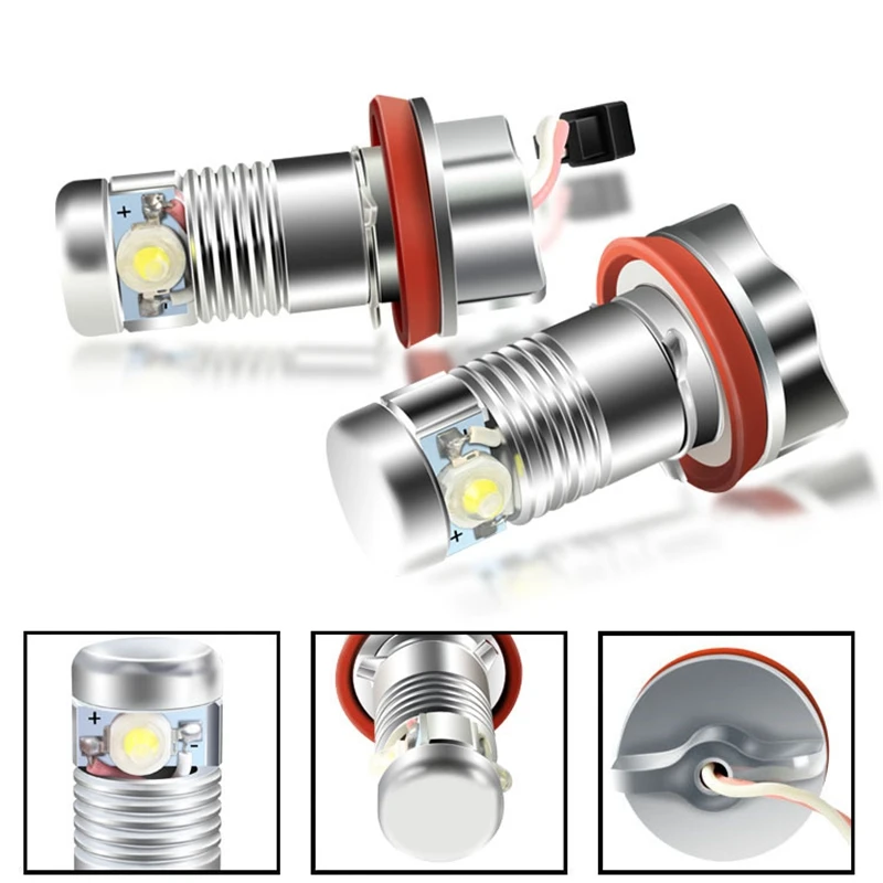 

H8 Headlight Bulb 7000K LED Angel Eyes Lights Canbus for -BMW E60 E61 E63 X5 E70 X6 E71 E90 E91 E92 E93 M3 E89 E82 E87