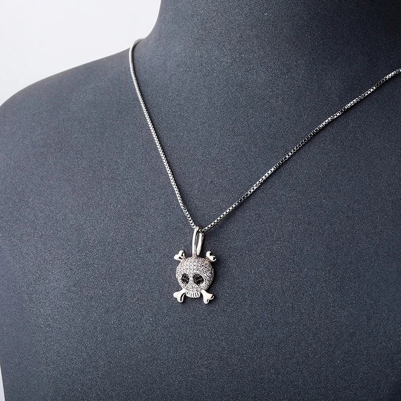

Hip Hop Bone Skull Head Pendant Pendant Necklace 925 Sterling Silver Personalized Fashion Jewelry Accessorie