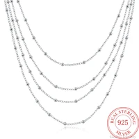 925 sterling silver 18 inches high quality lucky fashion vintage necklaces pendants beads link chain party girl jewelry