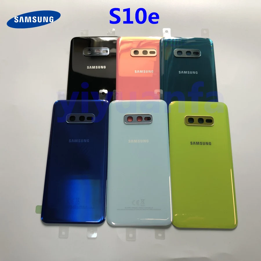 Samsung Galaxy S10 G973 S10 Plus G975 S10E задняя крышка батарейного отсека задняя крышка Корпус Запасные части+ стеклянная рамка объектива камеры