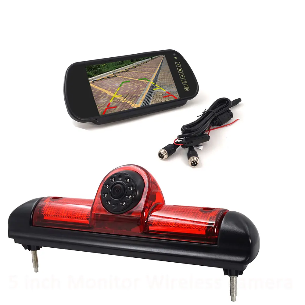 camera with monitor Автомобильный тормозной светильник камера заднего вида для Fiat DUCATO использование для конца 2006- 3 gen, Citroen JUMPER/peugeot BOXER с " монитором - Название цвета: camera with monitor