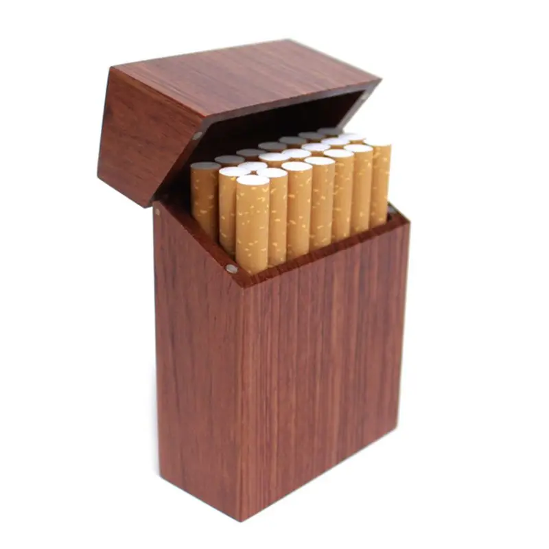 

2021 New Cigarette Box Wood with Rosewood and Cherry wood & Bambook Cigarette Case New Creative Clamshell