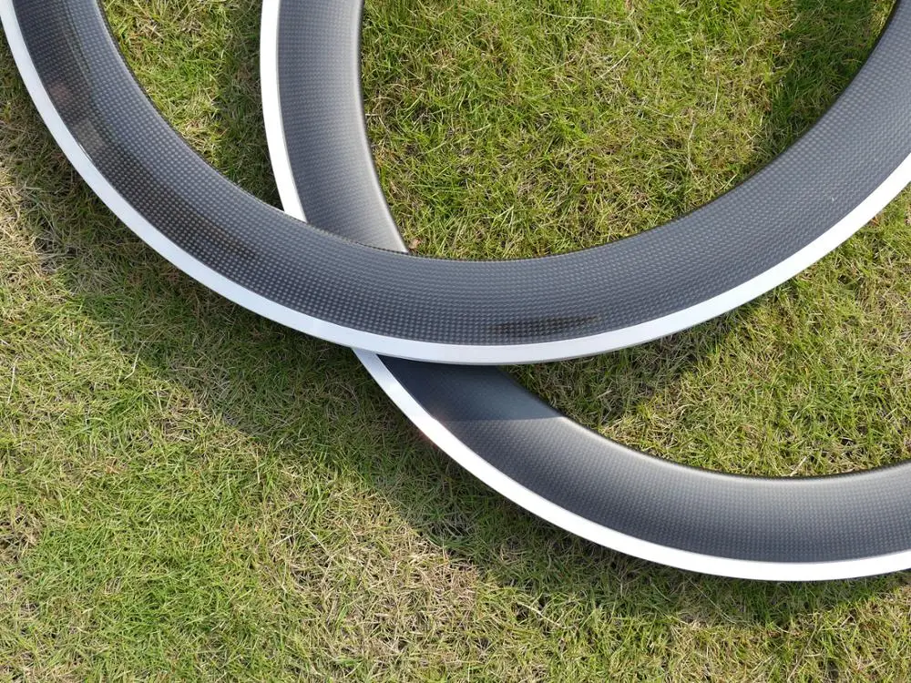 

C26 High Quality Full Carbon Road Bike Clincher Wheel Rim Alloy Brake Side 700C Rim Depth 60mm Width 23mm Including 1 Pair