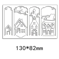 metal cutting dies row of houses christmas new stencils for diy scrapbooking paper cards craft making craft decoration 138 2mm