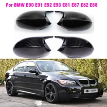 Rea rview Mirror Covers Caps for Bmw E81 E82 E87 ,116i 118i 120i E88 E90 E91 E92 E93 Carbon Fiber Gloss Black