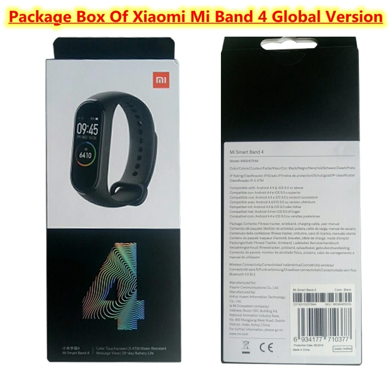 Xiaomi Mi Band 4 фитнес браслет управление музыкой Bluetooth 5,0 AMOLED сенсорный экран AI монитор сердечного ритма