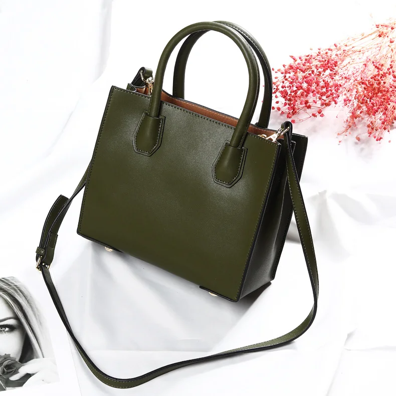 

Genuine Leather Handbags for Women 2021 New Shoulder Strap Tote Bag Large Capacity Rivet Classic Messenger Bag Sac A Main Femme