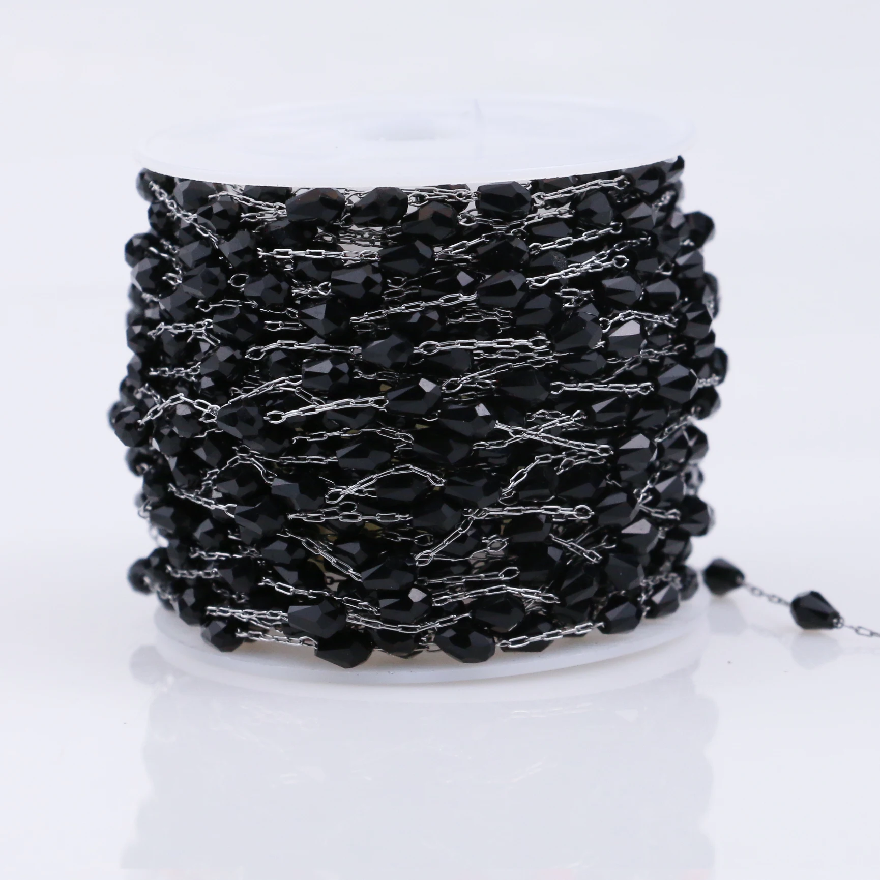 Steel black 1 м тонкая нержавеющая сталь 1 мм колье цепь с бусинами шары бусы цепочка Подвески ручная работа Аксессуары материал для изготовления украшений - Цвет: Steel black