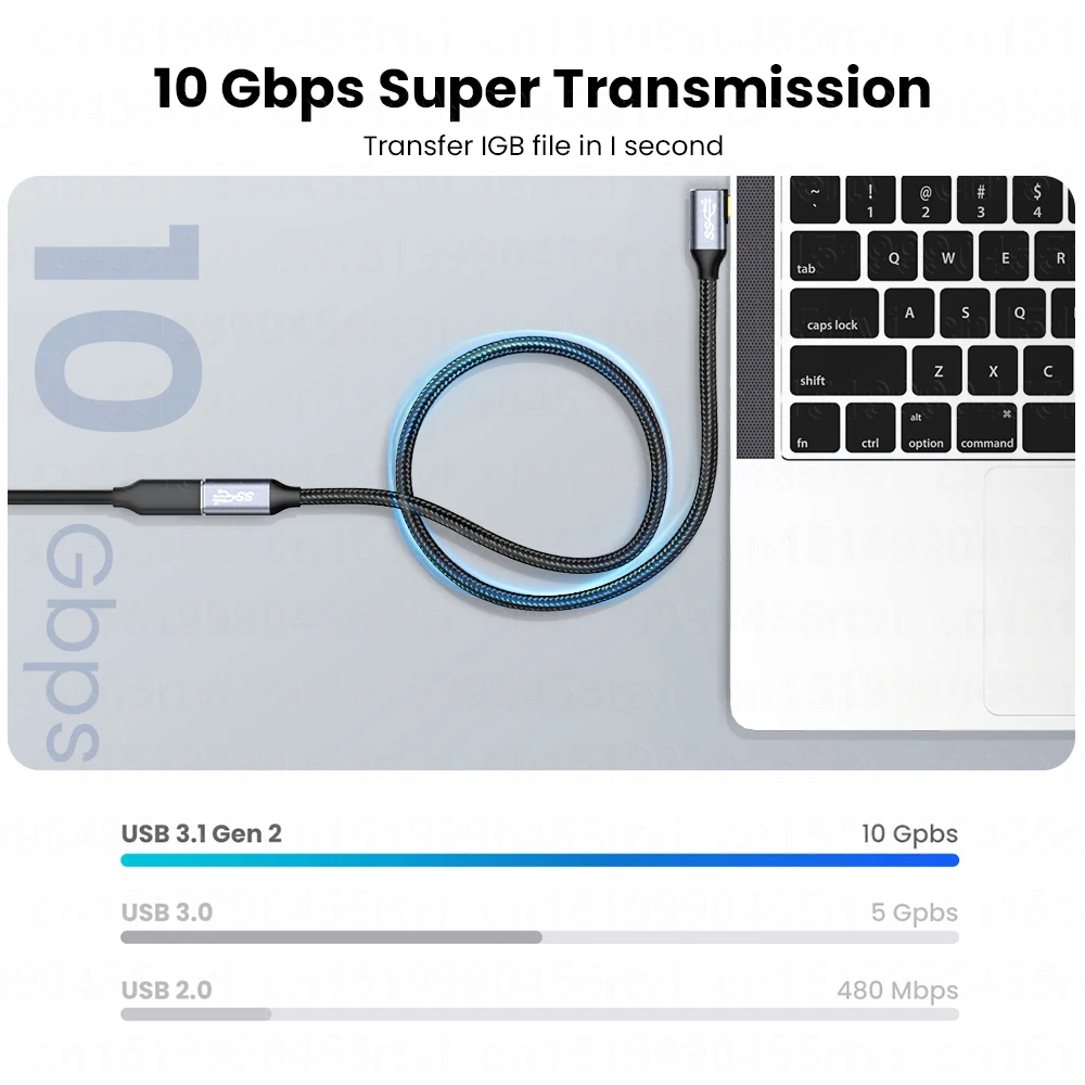 Кабель-удлинитель USB Type-C на 5 А 100 Вт 10 Гбит/с | Мобильные телефоны и аксессуары