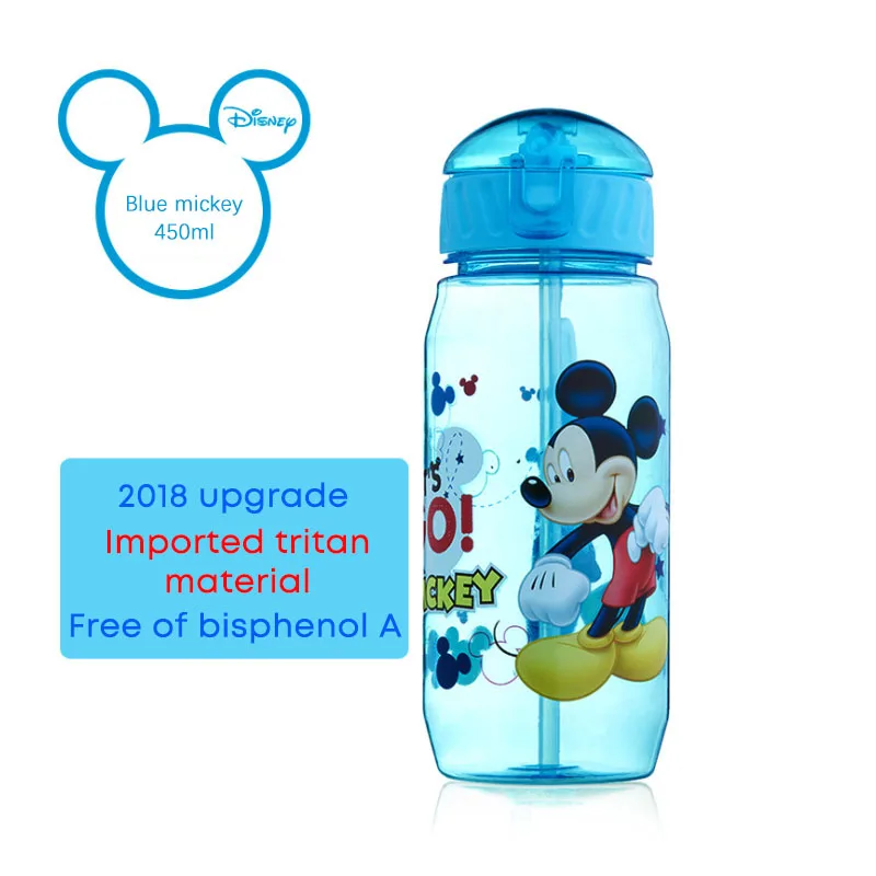 Mickey Mouse Дисней мультфильм Сиппи чашка пластиковая соломинка детские чашки Портативный Герметичная Бутылка питьевой воды Микки Маус - Цвет: Mickey Mouse