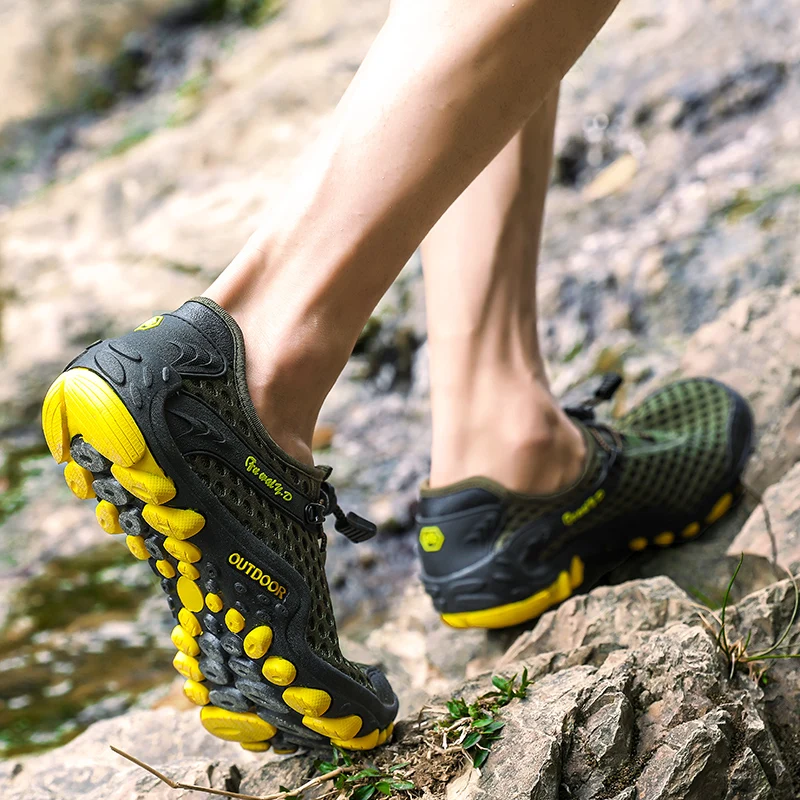 JIEMIAO New Men Hiking Shoes Women Mountain Climbing Shoes Outdoor Non-slip Trekking Sport Sneakers Comfortable Trainer Footwear