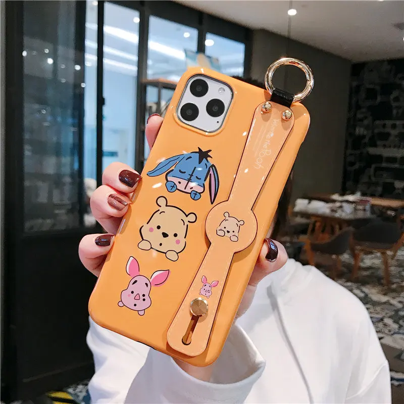 Мягкий чехол с мультяшным рисунком для iPhone 11 Pro Max XS, XR, X, 8, 7, 6, 6S Plus, ремешок на запястье, TPU чехол, держатель, кольцо, ремешок, кот, Том, Джерри, Япония, Корея - Color: only case