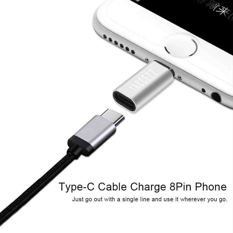 ! USB OTG адаптер ACCEZZ переходник с Type-C Mini Мама на папа подсветкой для Apple iphone X XS XR 8 7 Plus