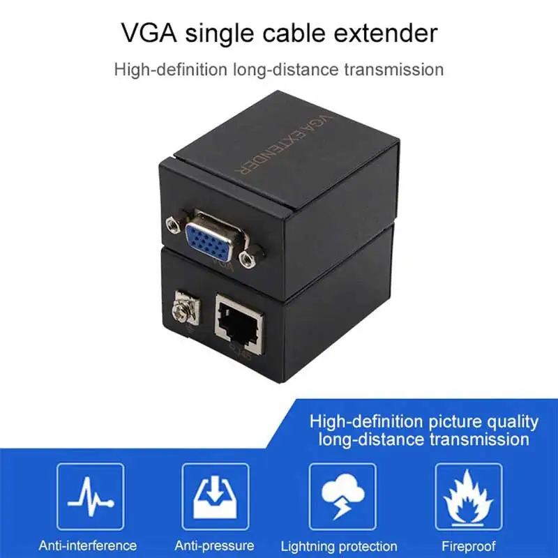 Адаптер VGA к RJ45 60 м адаптер сетевого сигнала Ethernet кабель передатчик приемник