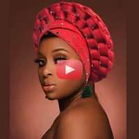 2021 new african auto gele aso oke headties muslim turban caps nigerian wedding gele ready to wear autogele head wraps