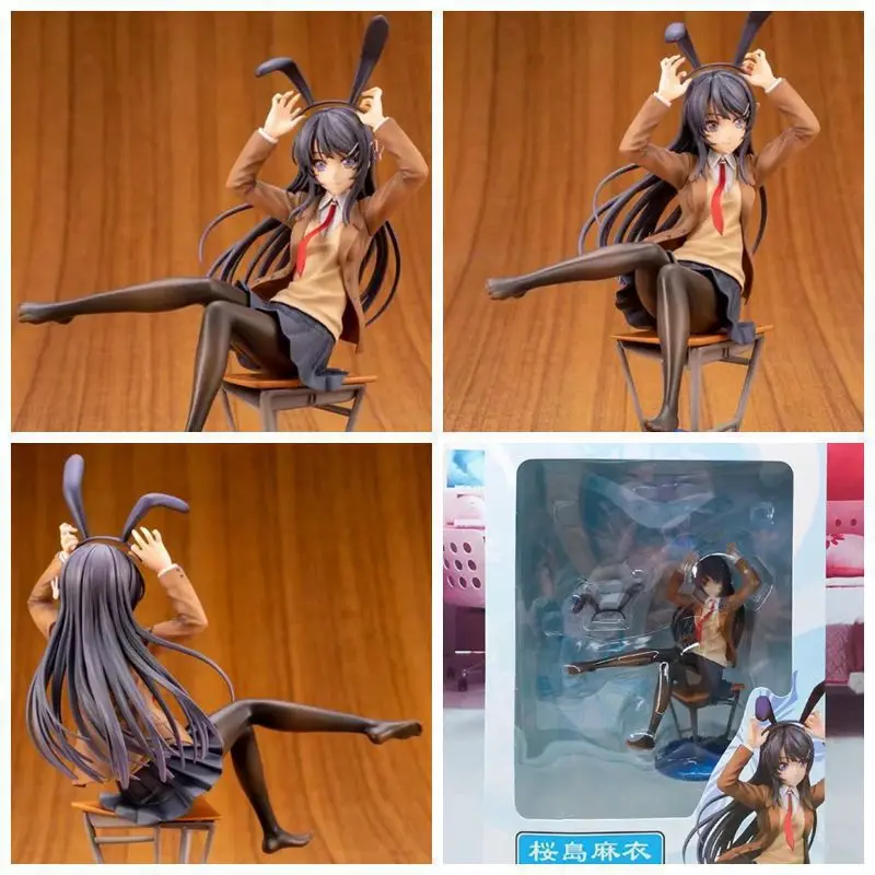 

20CM Anmie Figure Sakurajima Mai Sexy Bunny Girl Action Figure PVC Collection Model Toy Brinquedos For Christmas Gift Collection