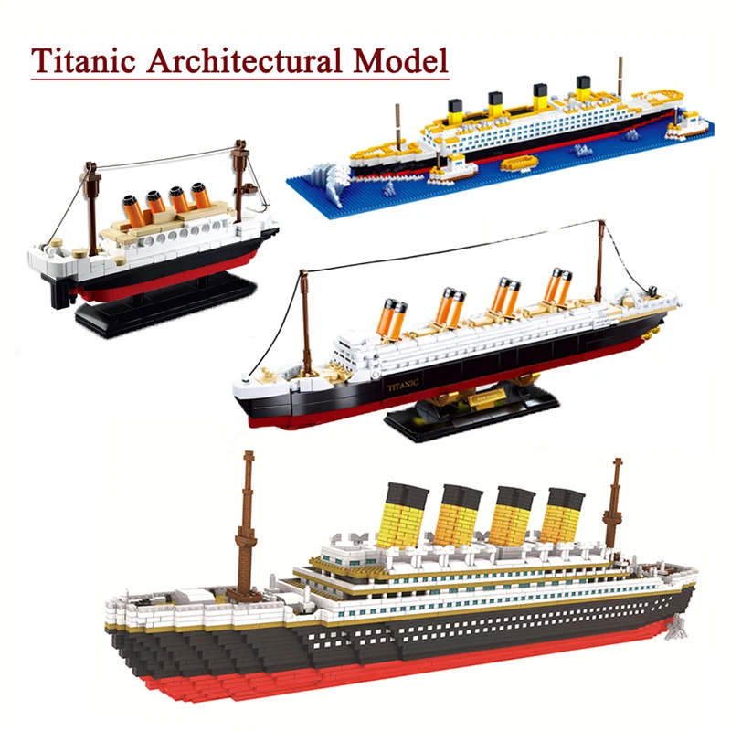

Classic Building Blocks Titanic Cruise Ship Model Brick Collection 3D Ship Assembled Building Blocks Children's Toy Gifts No Box