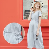 solid pregnancy summer dresses pregnant women short sleeve loose casual dress mom home clothes morel cotton pregnancy clothing